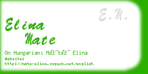 elina mate business card